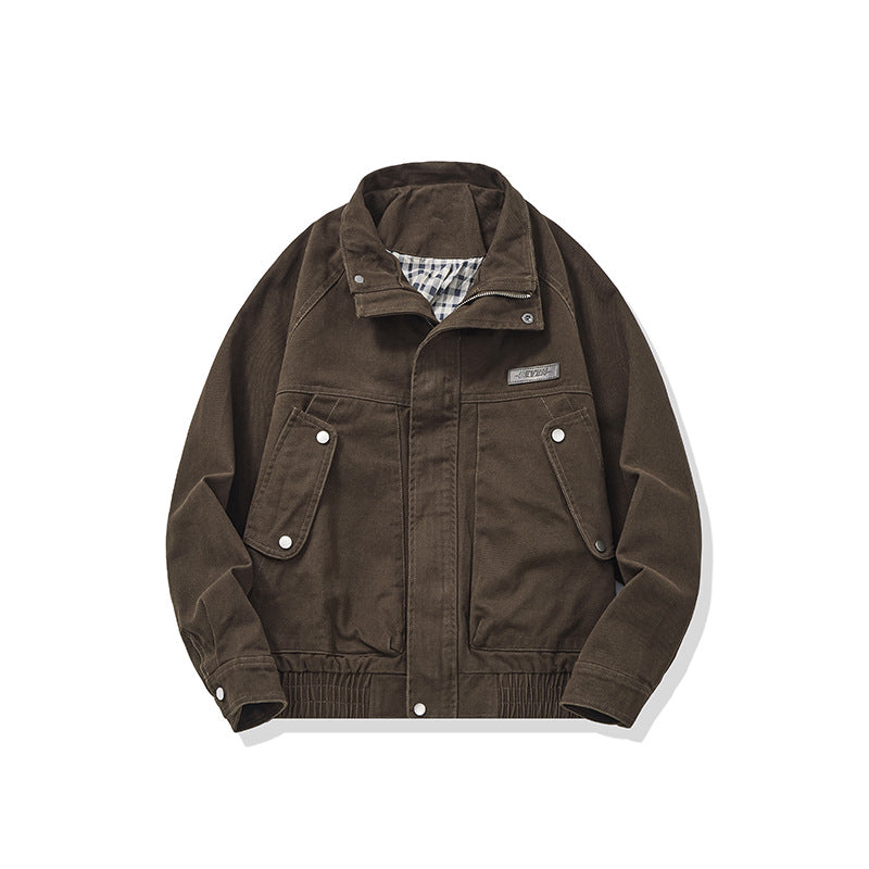 Streetwear  Distressed Pocket Design Oversized Casual Work Jacket