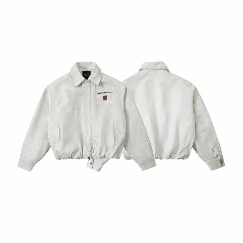 Casual Cotton-Padded Flip-Collar Coat Unisex Streetwear Outerwear