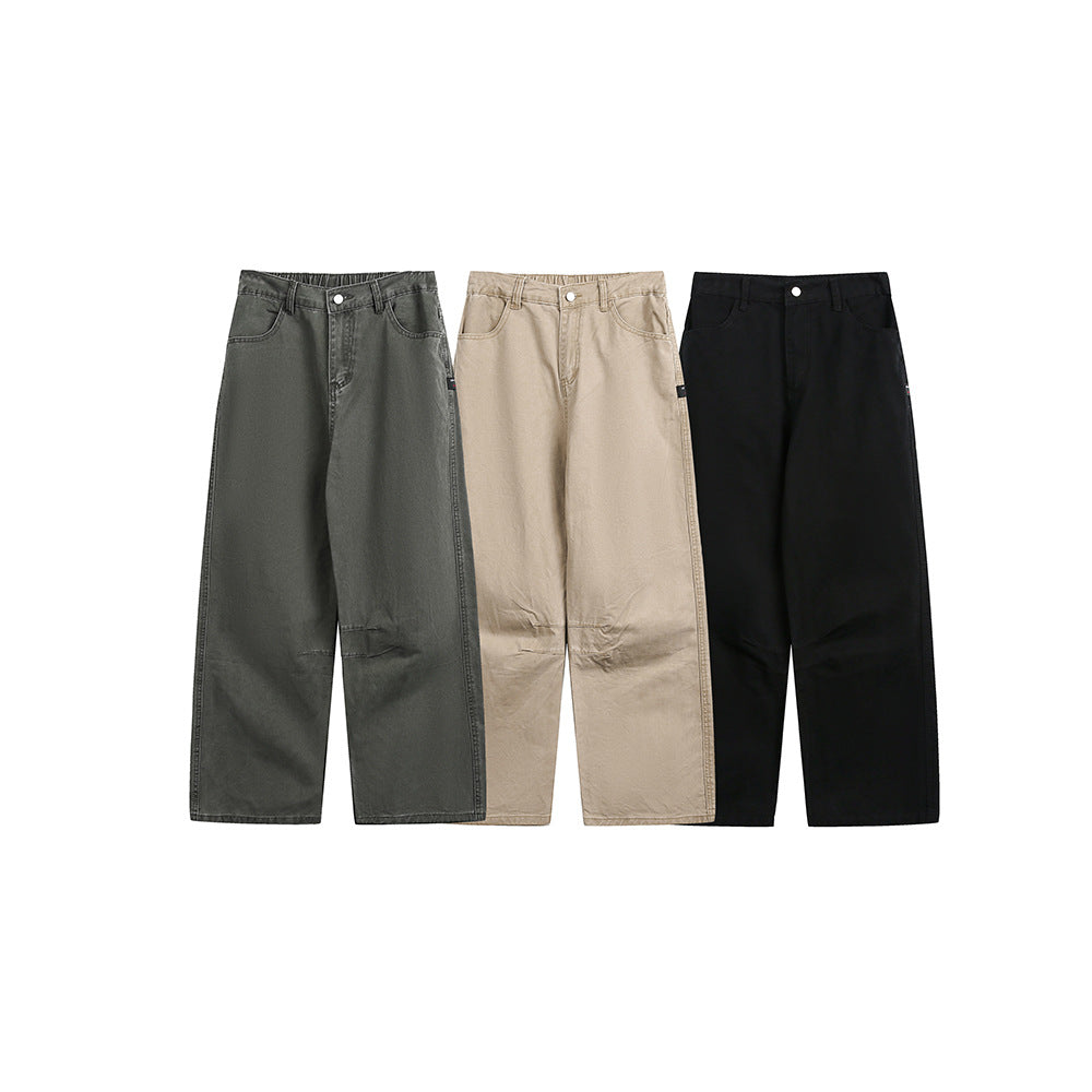 Distressed Loose Casual Straight Leg Wide Leg Cargo Pants for Men
