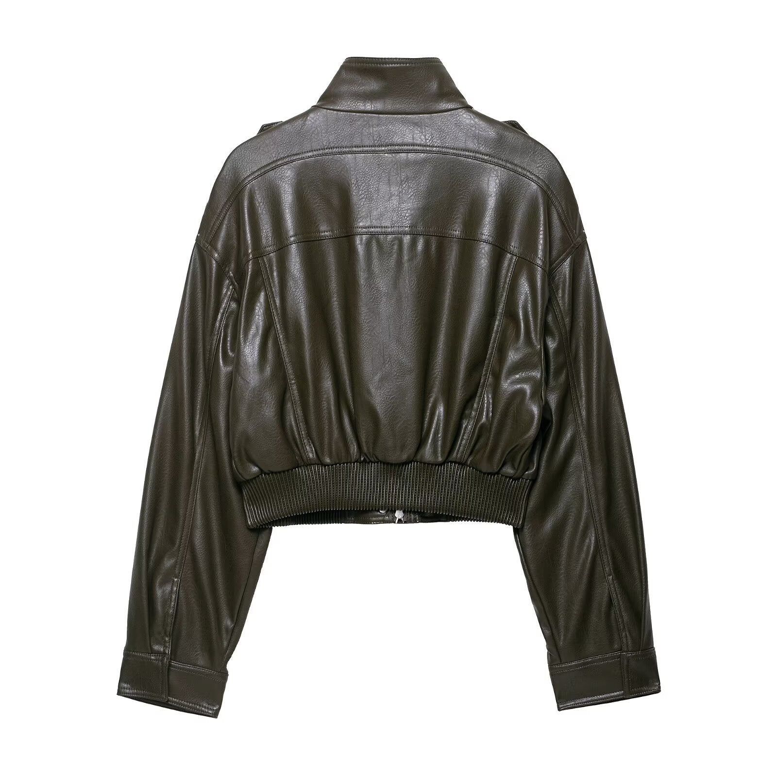 Turn-down Collar Streetwear Aviator Jacket for Women