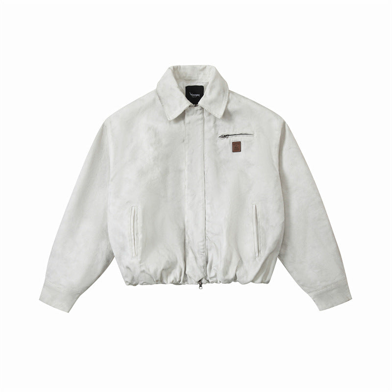 Casual Cotton-Padded Flip-Collar Coat Unisex Streetwear Outerwear