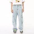 Men's Washed Straight Cargo Jeans