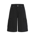 Retro Deconstructed Multi-Pocket Pants  Straight Loose Unisex Wide-Leg Cargo Shorts